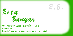 rita banyar business card