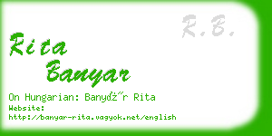 rita banyar business card